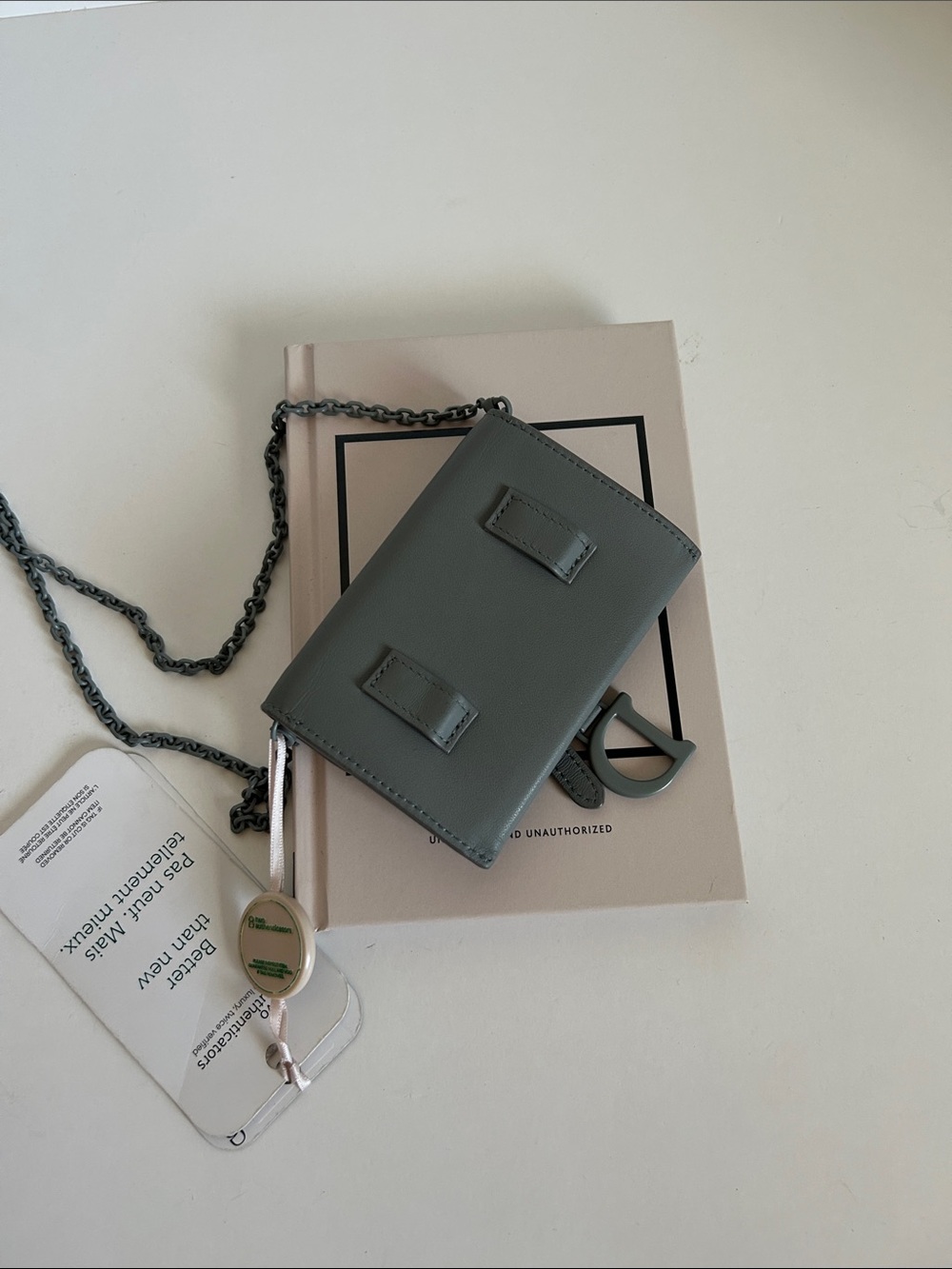 Dior Dark Gray Leather Saddle Crossbody Bag - Picture 3 of 4